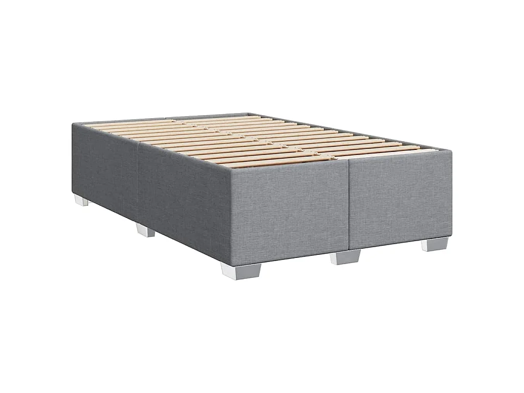 Cama box spring con colchón tela gris claro 120x190 cm