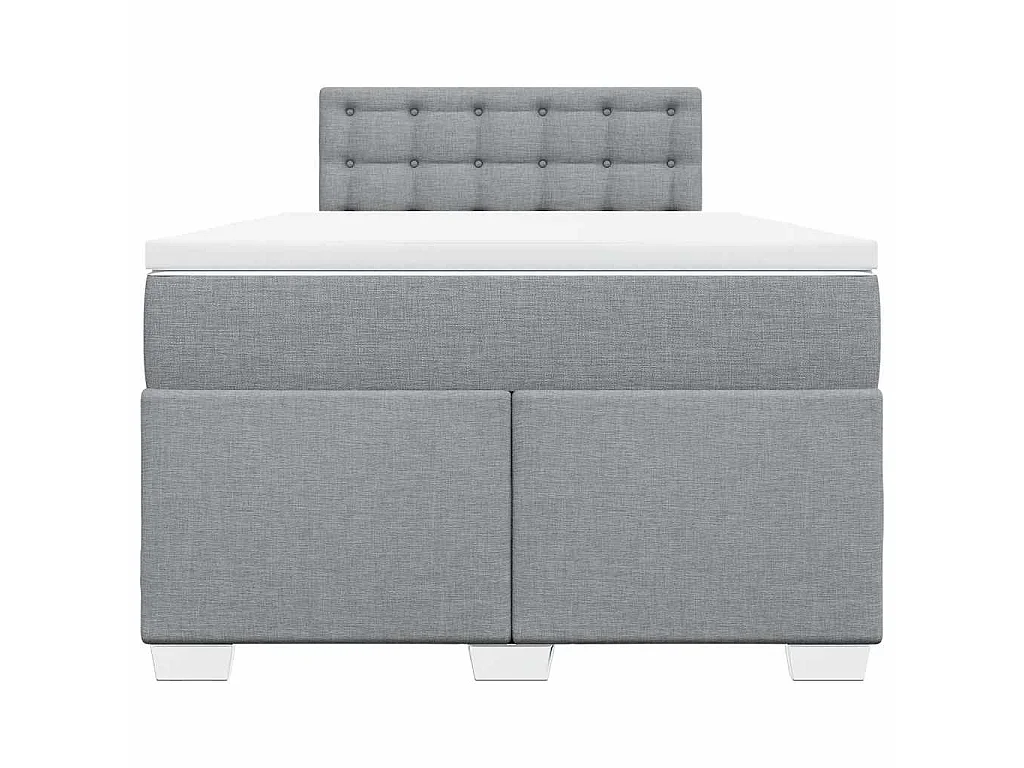 Boxspring met matras stof lichtgrijs 120x190 cm