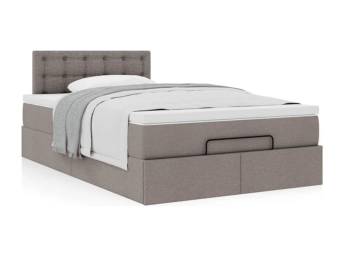 Ottoman bed met matras 120x190 cm stof taupe