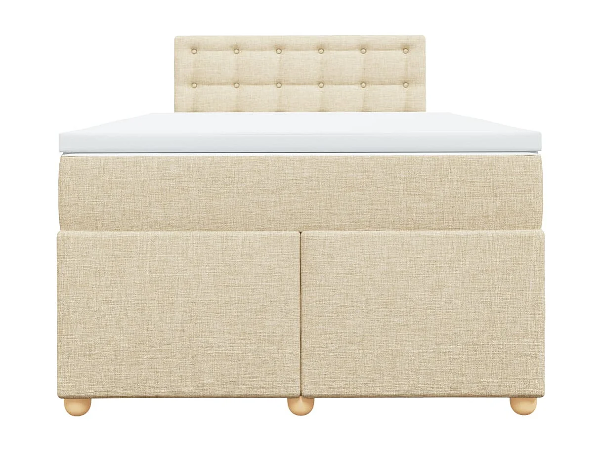 Boxspring met matras stof crèmekleurig 120x190 cm