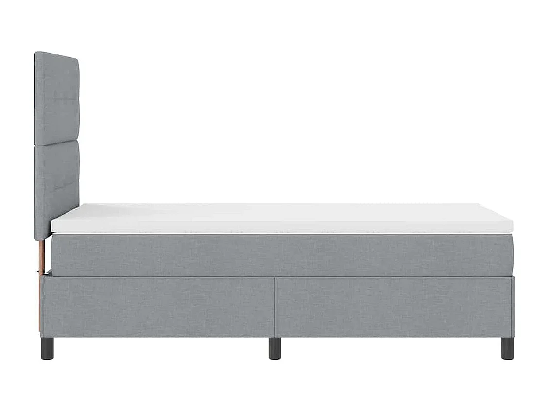Boxspringbed met matras Lichtgrijs 100 x 200 cm Stof