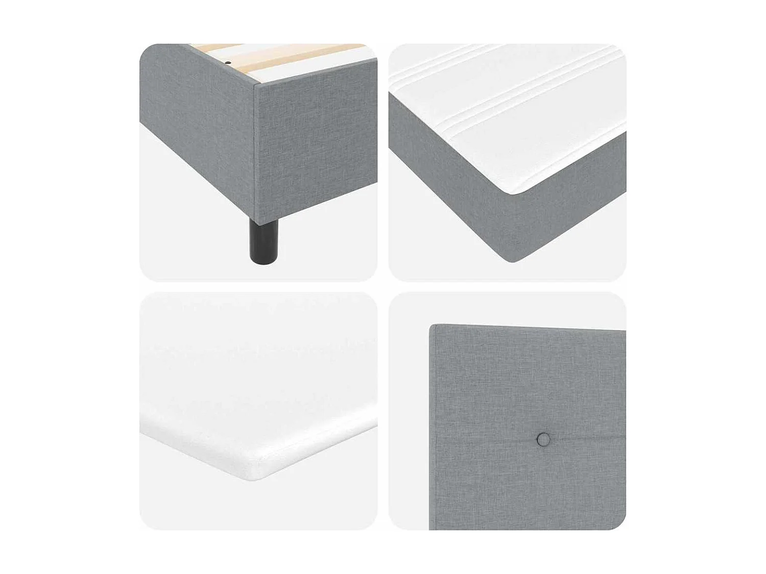 Boxspringbed met matras Lichtgrijs 100 x 200 cm Stof