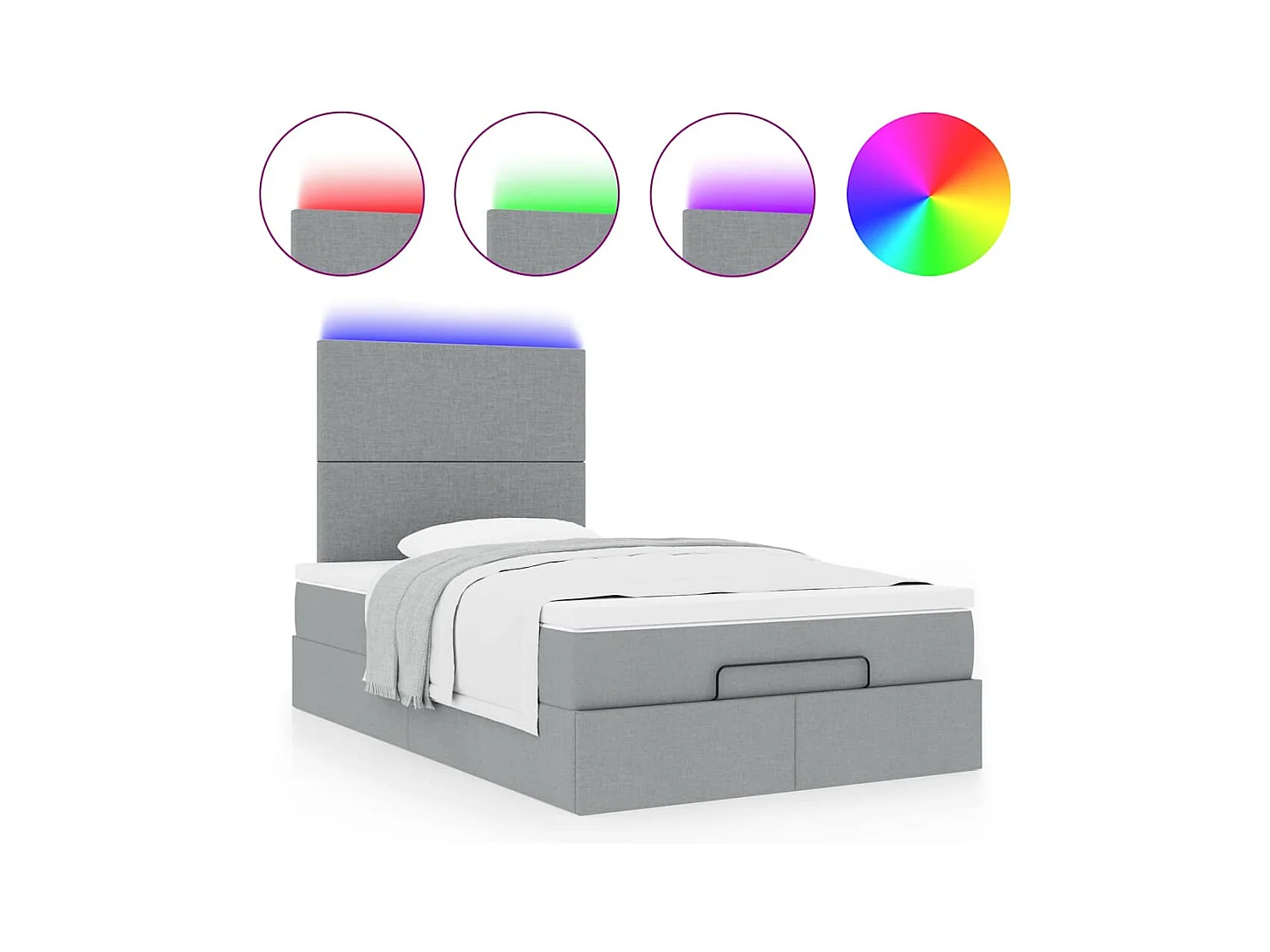 Struttura Letto Pouf con Materasso 120x200 cm in Tessuto