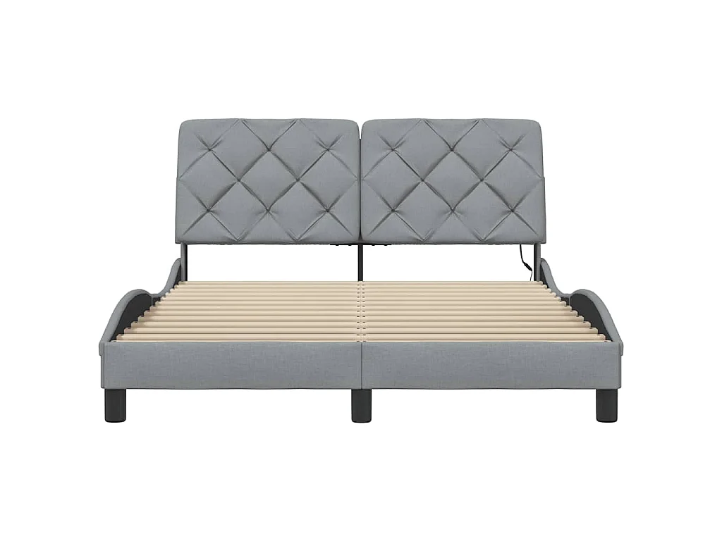 Estrutura de cama com LED sem colchão 120x200 cm tecido