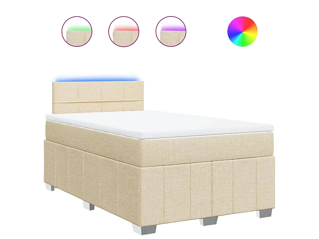 Boxspringbett mit Matratze Creme 120x190 cm Stoff