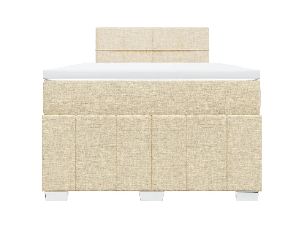 Boxspringbett mit Matratze Creme 120x190 cm Stoff