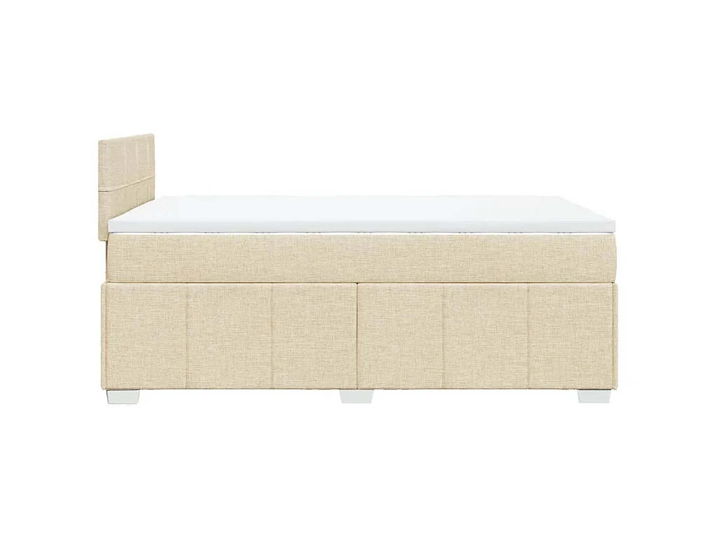 Boxspringbett mit Matratze Creme 120x190 cm Stoff