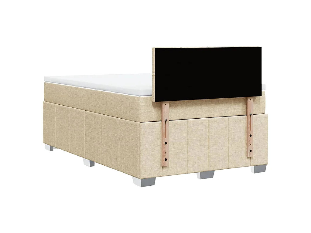 Boxspringbett mit Matratze Creme 120x190 cm Stoff