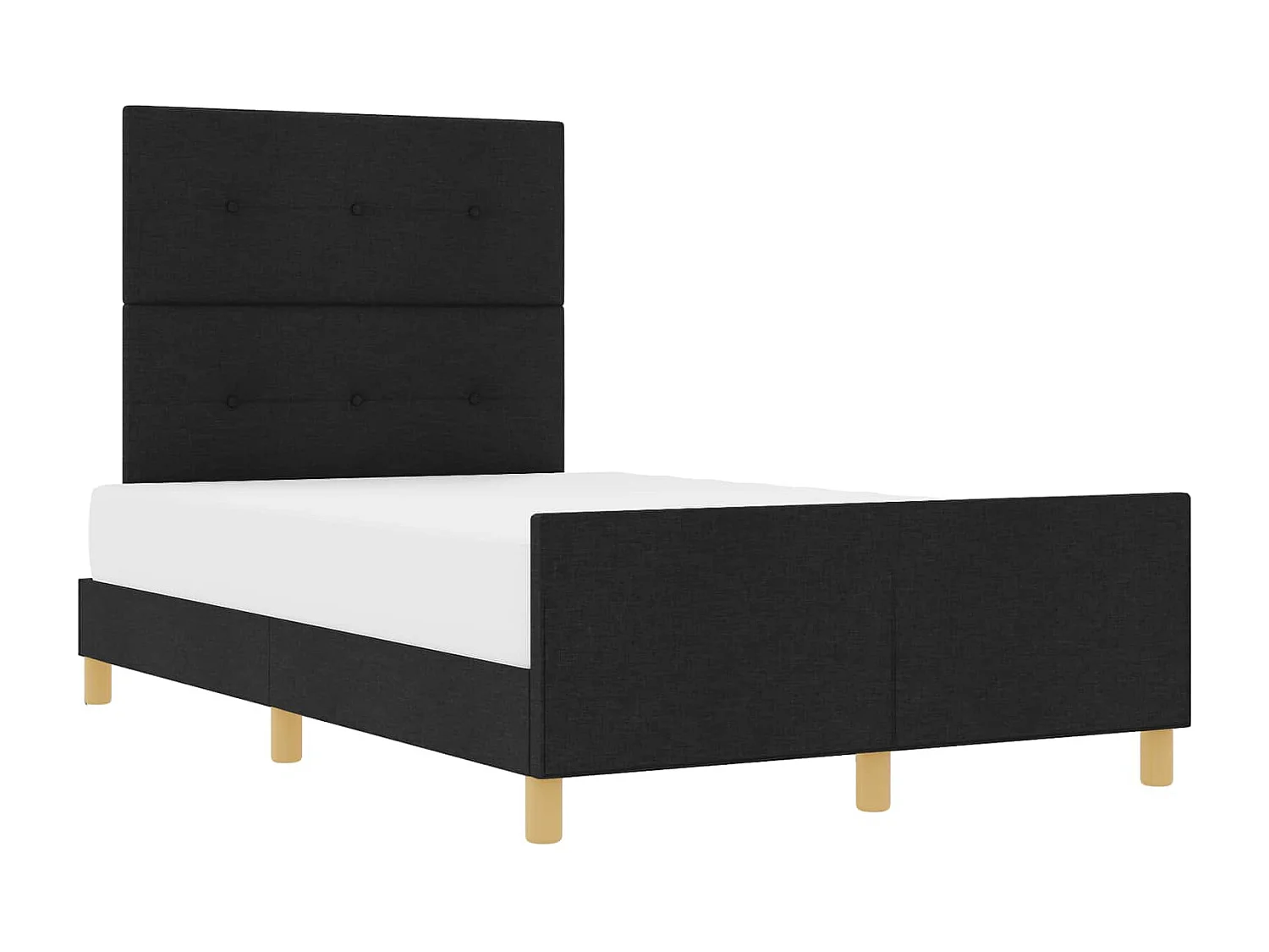 Cadre de lit avec tête de lit Noir 120 x 200 cm tissu