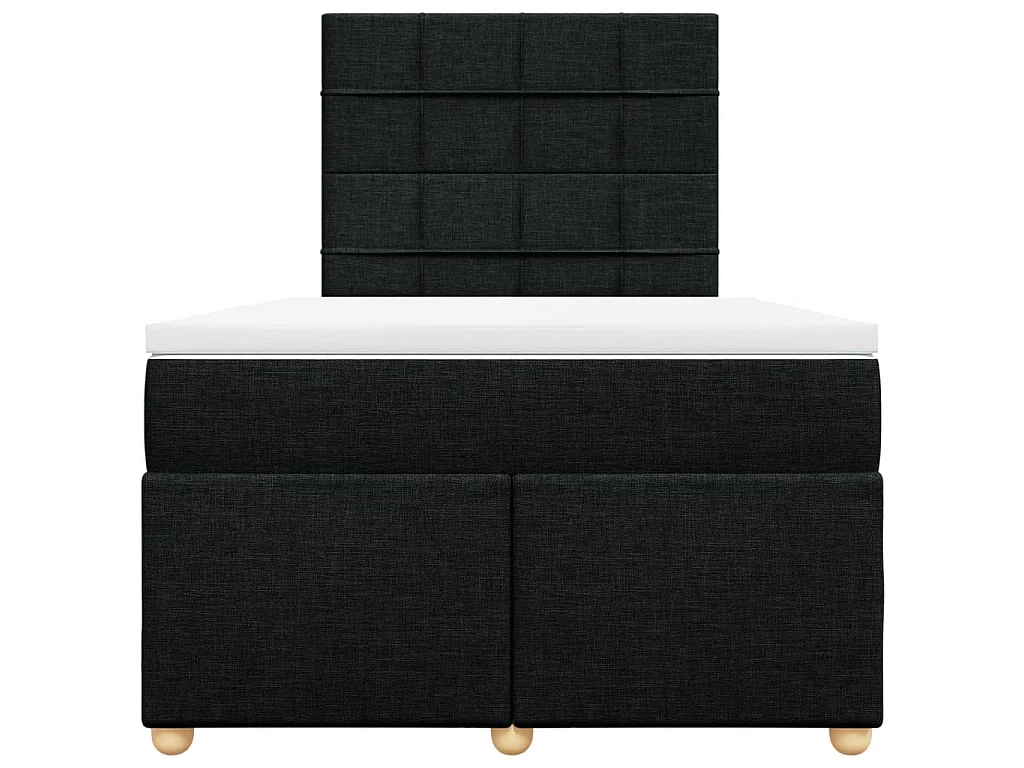Cama box spring con colchón tela negro 120x200 cm