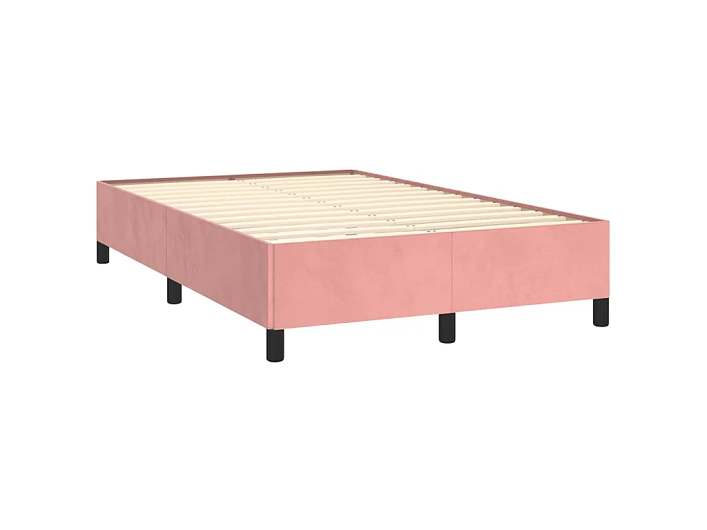 Boxspring met matras en LED fluweel roze 120x190 cm