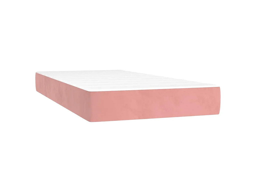 Boxspring met matras en LED fluweel roze 120x190 cm