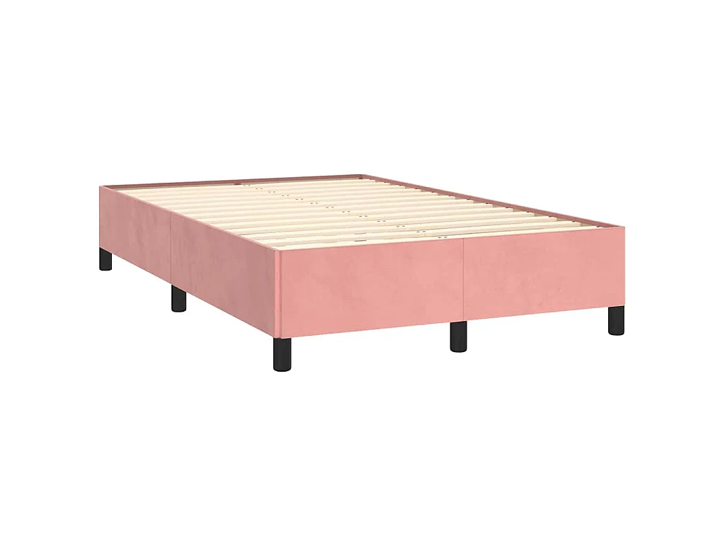 Boxspring met matras en LED fluweel roze 120x190 cm