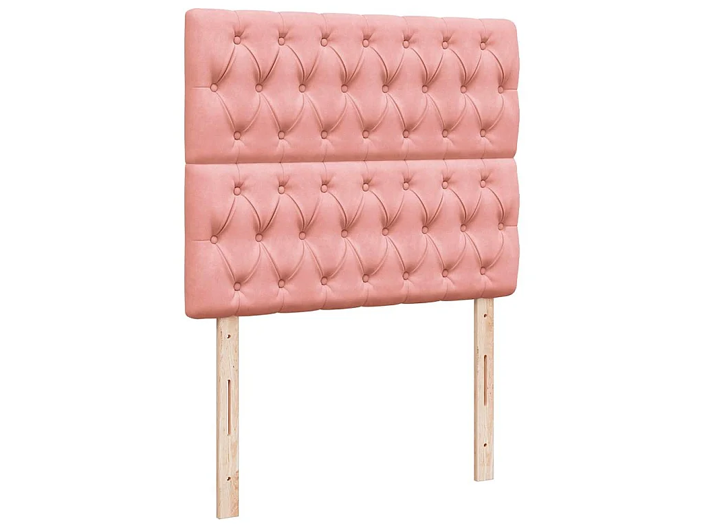 Boxspring met matras en LED fluweel roze 120x190 cm