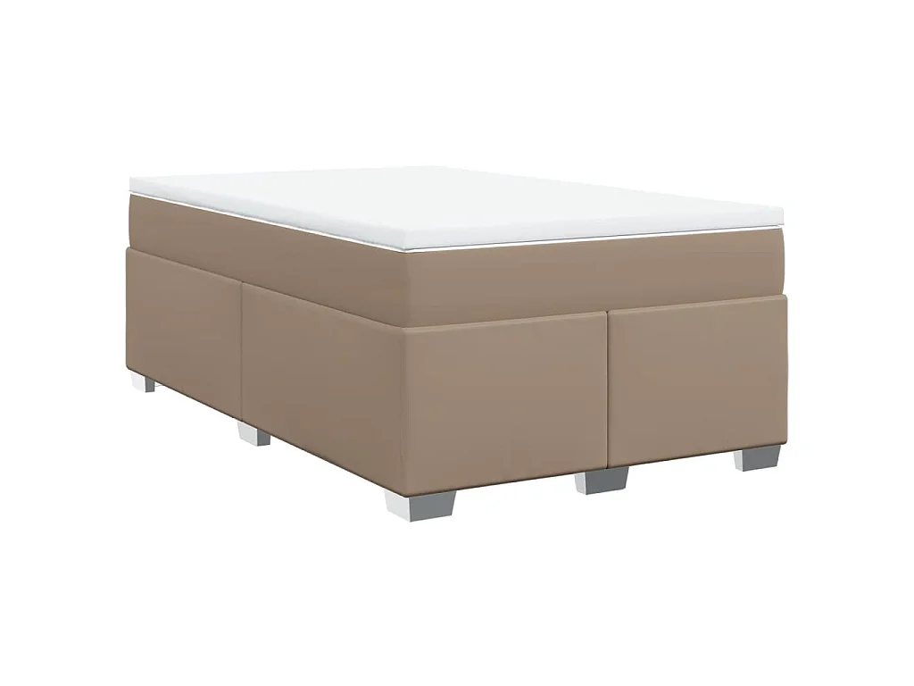 Boxspring met matras kunstleer cappuccinokleurig 120x200 cm