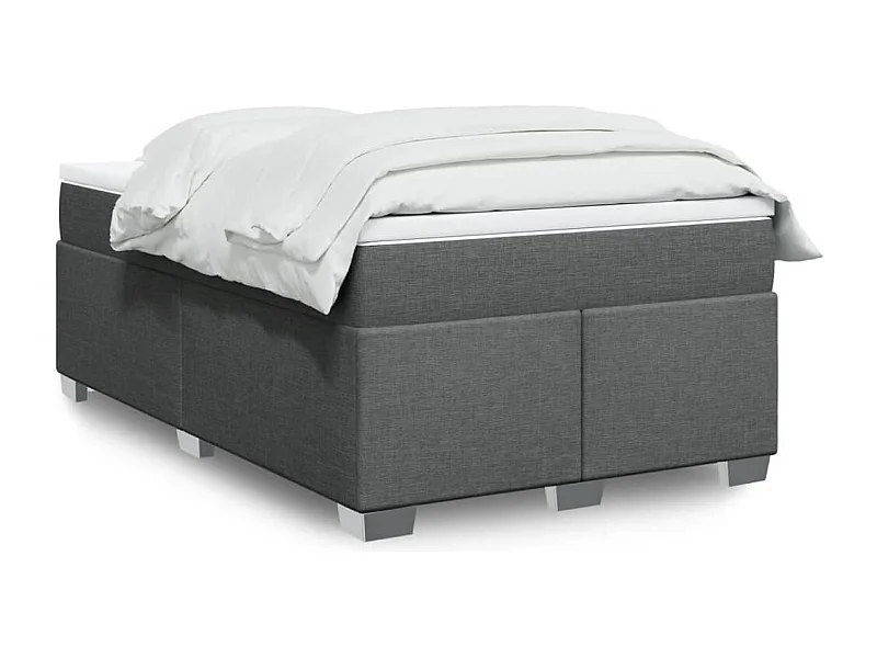 Boxspringbett mit Matratze Dunkelgrau 120x200 cm Stoff
