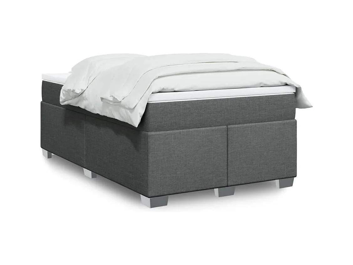 Boxspringbett mit Matratze Dunkelgrau 120x200 cm Stoff