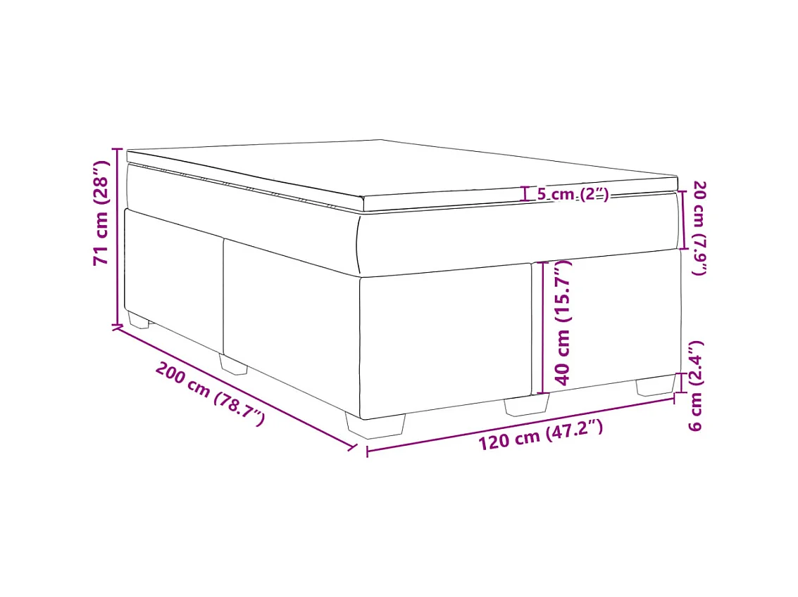 Boxspringbett mit Matratze Dunkelgrau 120x200 cm Stoff
