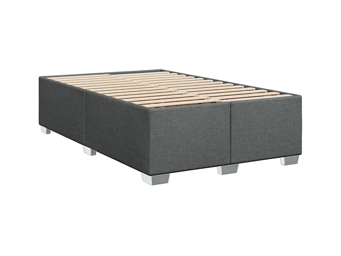 Boxspringbett mit Matratze Dunkelgrau 120x200 cm Stoff