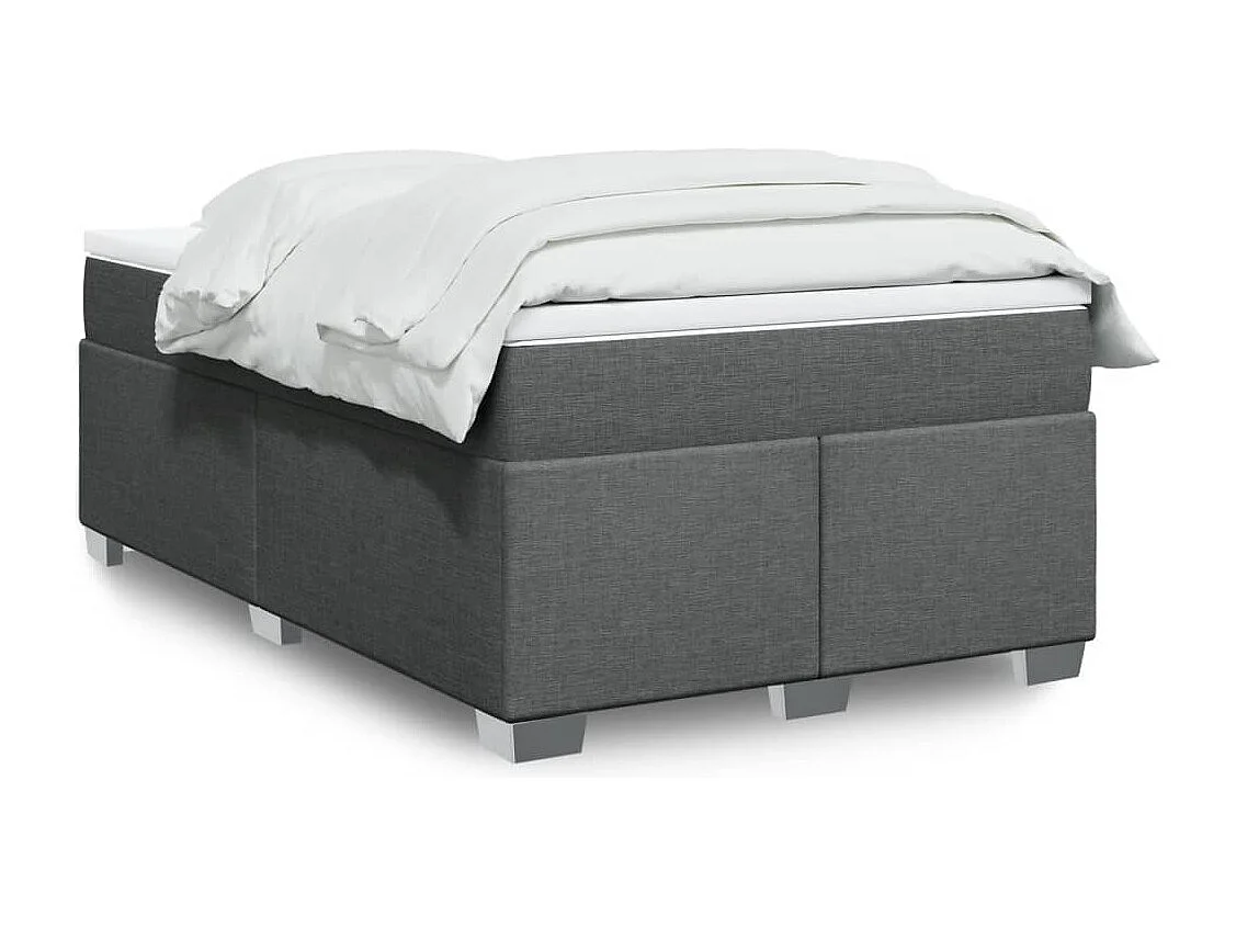 Boxspringbett mit Matratze Dunkelgrau 120x200 cm Stoff