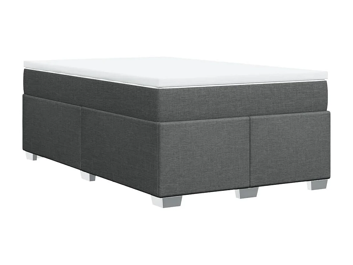 Boxspringbett mit Matratze Dunkelgrau 120x200 cm Stoff