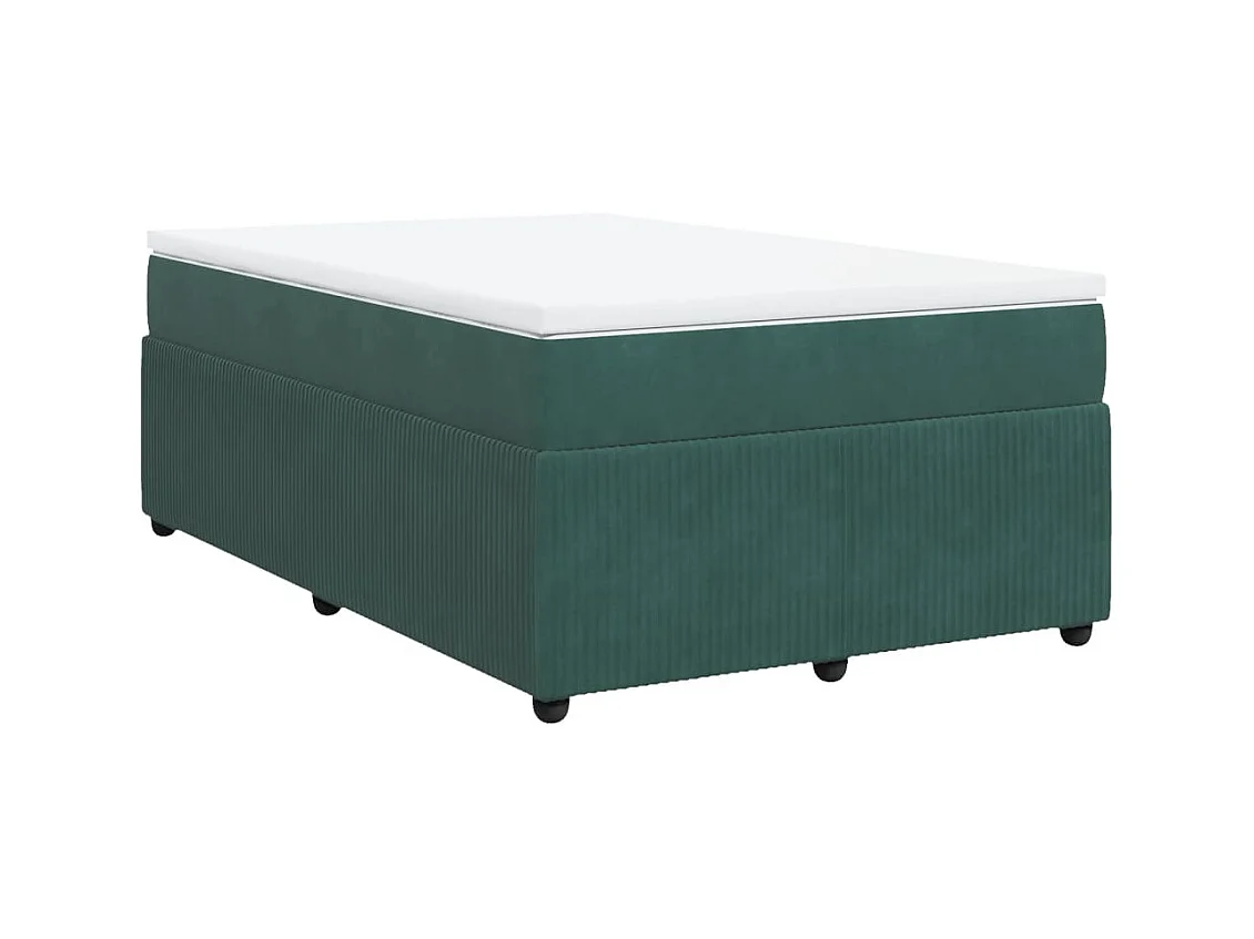 Sommier à lattes de lit et matelas Vert foncé 120x200cm Velours