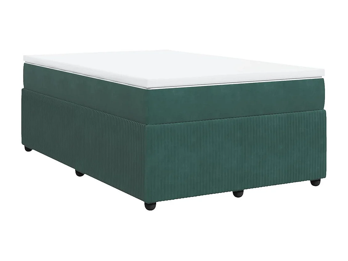 Boxspringbett mit Matratze Dunkelgrün 120x200 cm Samt
