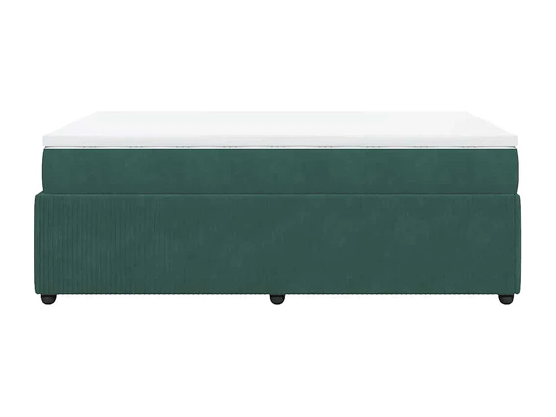 Boxspringbett mit Matratze Dunkelgrün 120x200 cm Samt