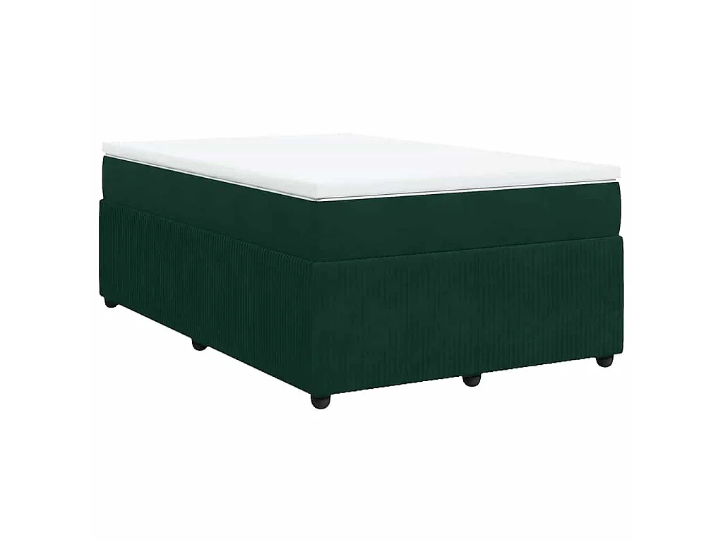Cama box spring con colchón terciopelo verde oscuro 120x200 cm