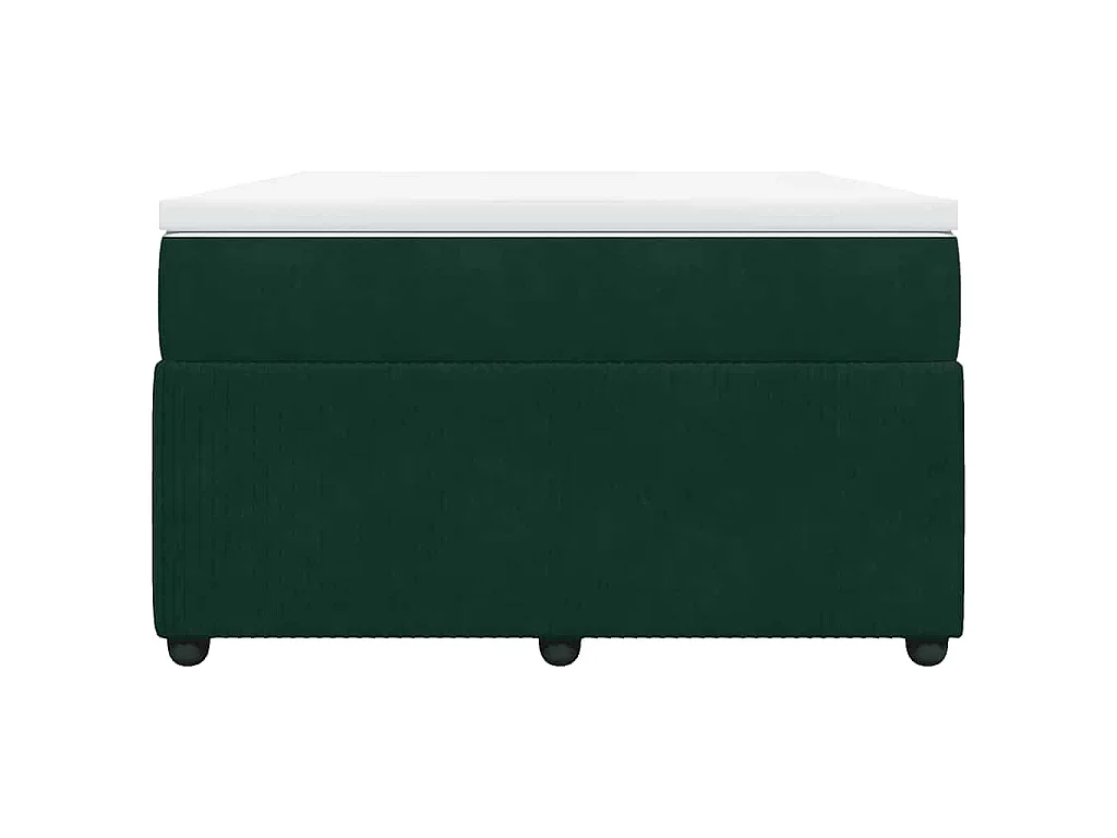 Cama box spring con colchón terciopelo verde oscuro 120x200 cm