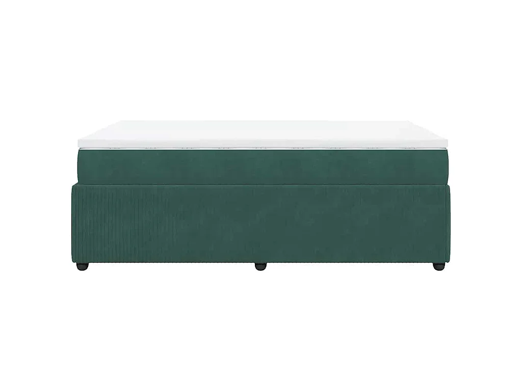Cama box spring con colchón terciopelo verde oscuro 120x200 cm