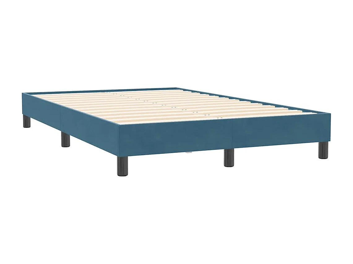 Sommier à lattes de lit et matelas et LED bleu foncé 120x210cm velours