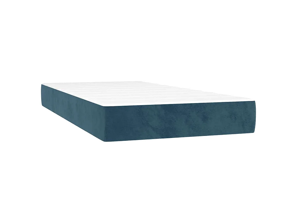 Letto a Molle Materasso e LED Blu Scuro 120x190 cm in Velluto