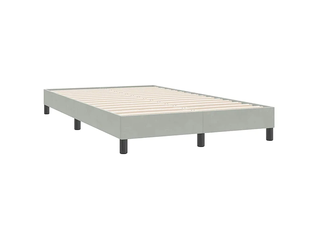 Estructura de cama sin colchón terciopelo gris claro 120x220 cm