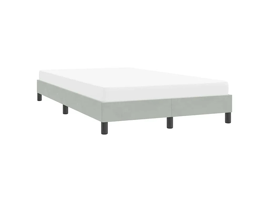 Estructura de cama sin colchón terciopelo gris claro 120x220 cm