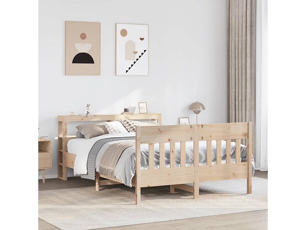 Cadre de lit sans matelas 120x190 cm bois de pin massif
