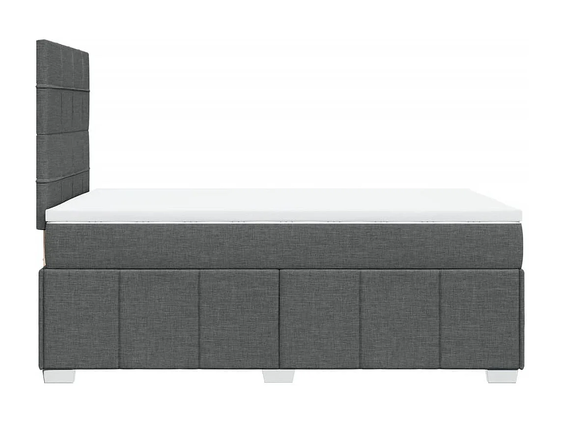 Sommier à lattes de lit avec matelas gris foncé 120x190cm tissu