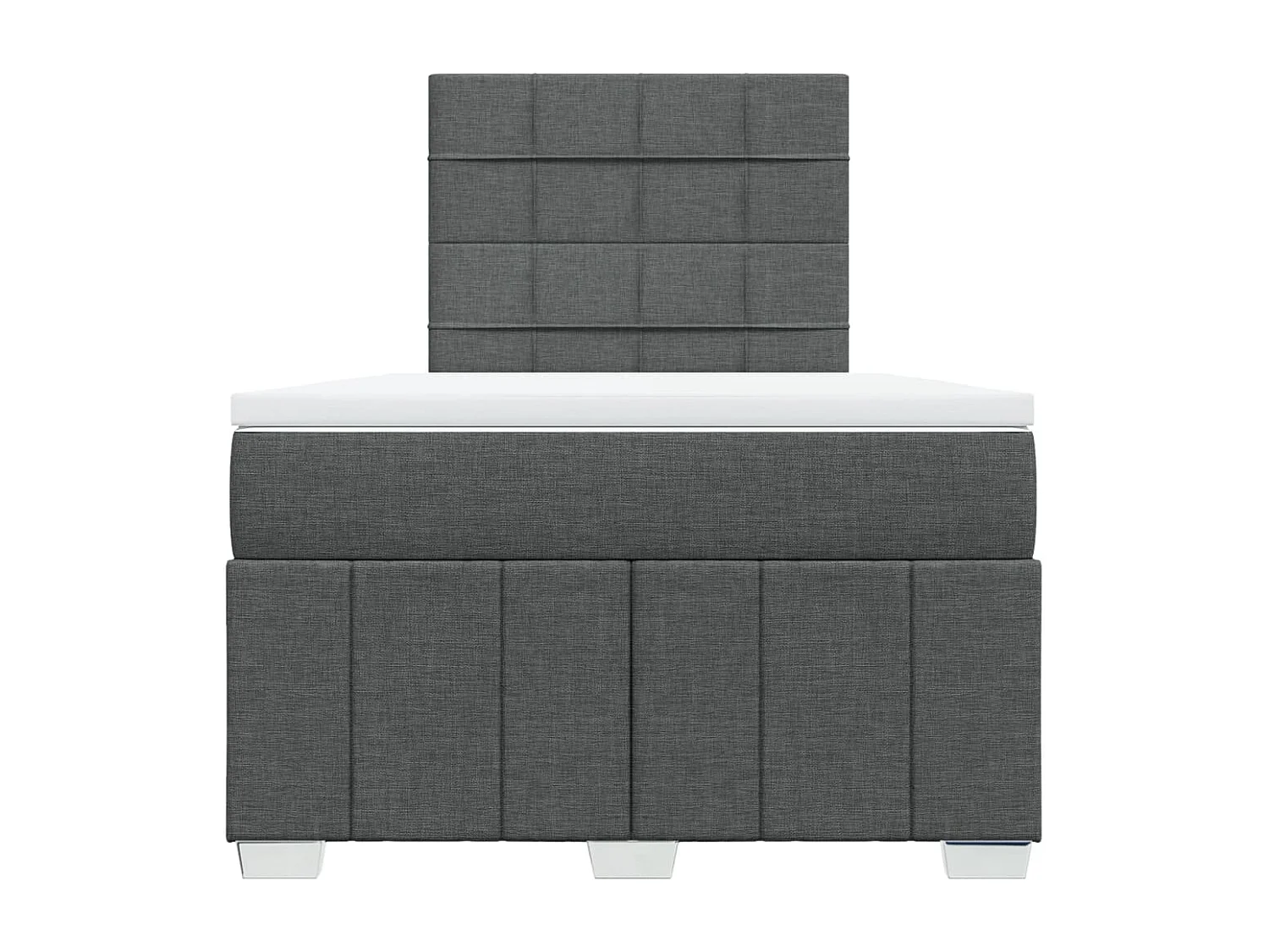 Cama boxspring com colchão 120x190 cm tecido cinzento-escuro