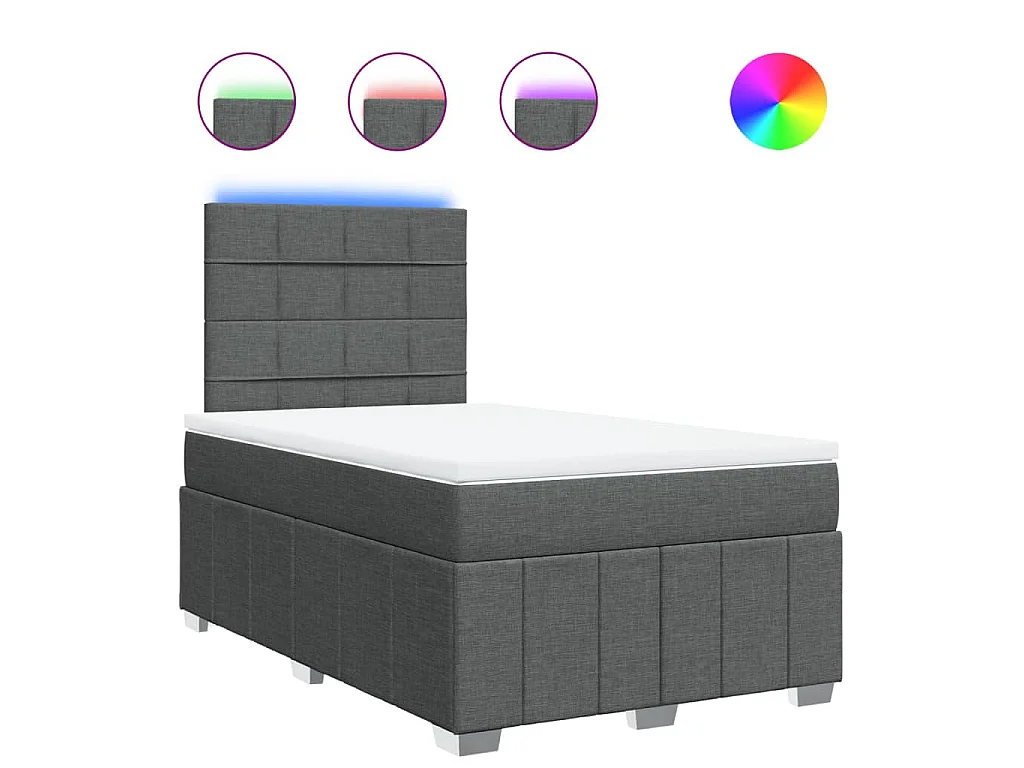 Boxspringbett mit Matratze Dunkelgrau 120x190 cm Stoff