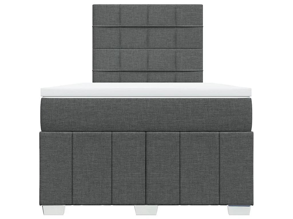 Boxspringbett mit Matratze Dunkelgrau 120x190 cm Stoff