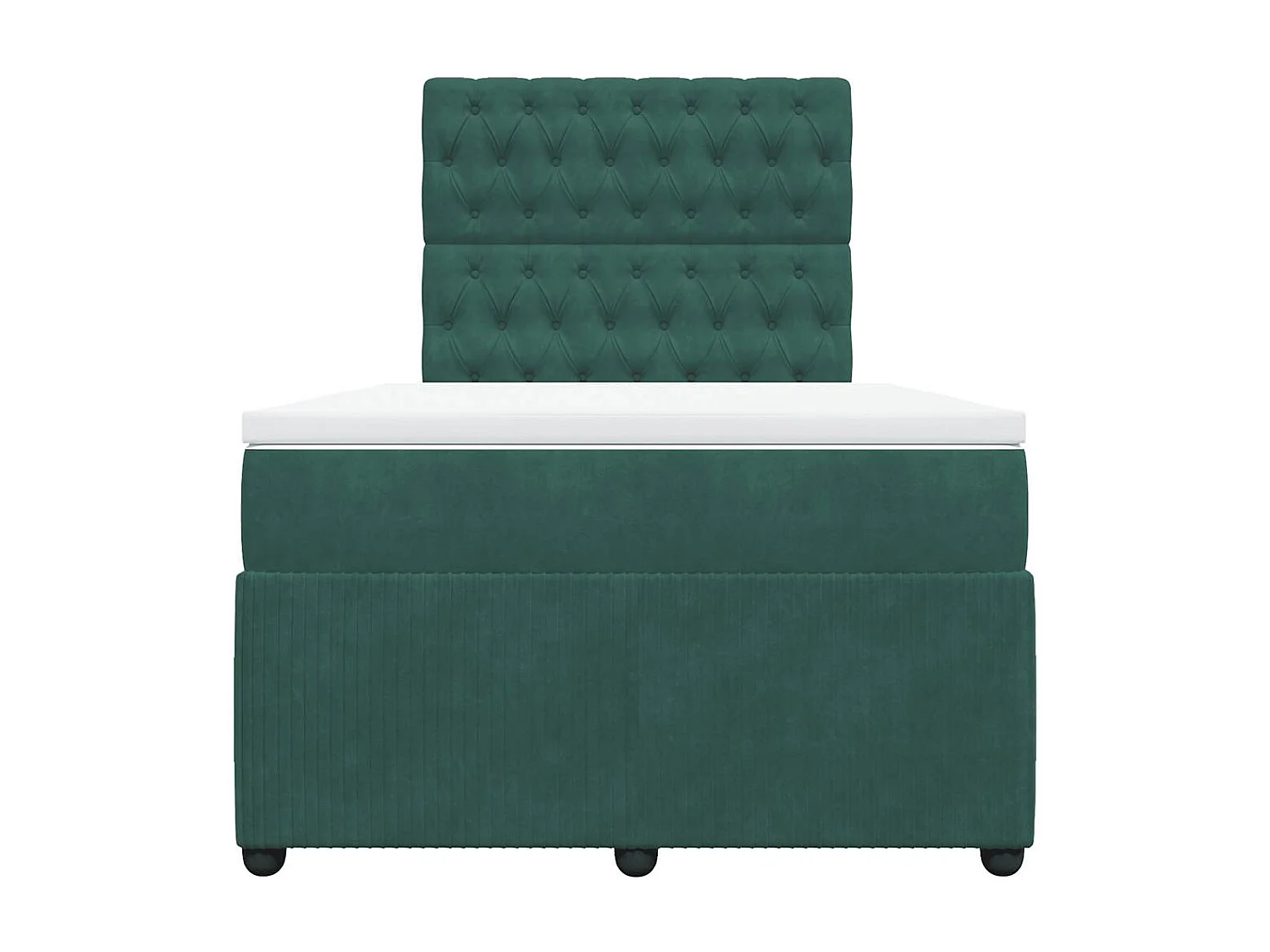 Sommier à lattes de lit et matelas Vert foncé 120x200cm Velours