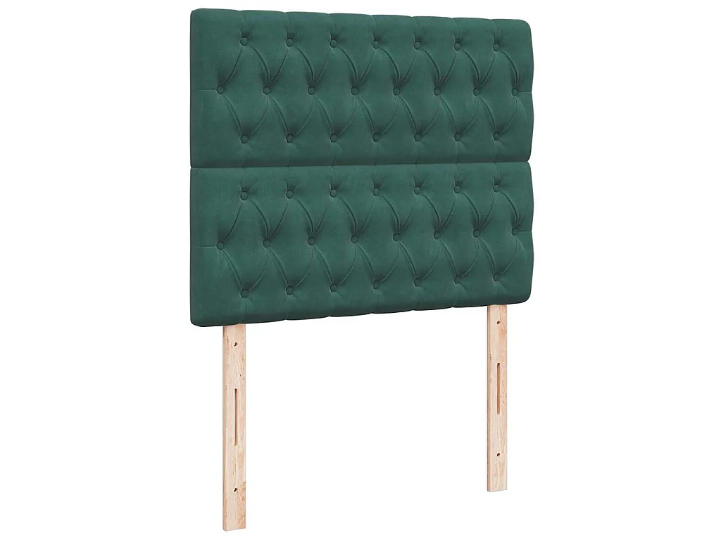 Cama box spring con colchón terciopelo verde oscuro 120x200 cm