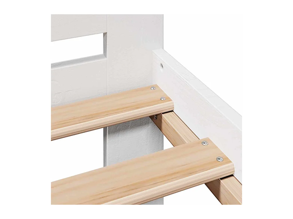 Letto senza Materasso Bianco 120x190 cm Legno Massello di Pino