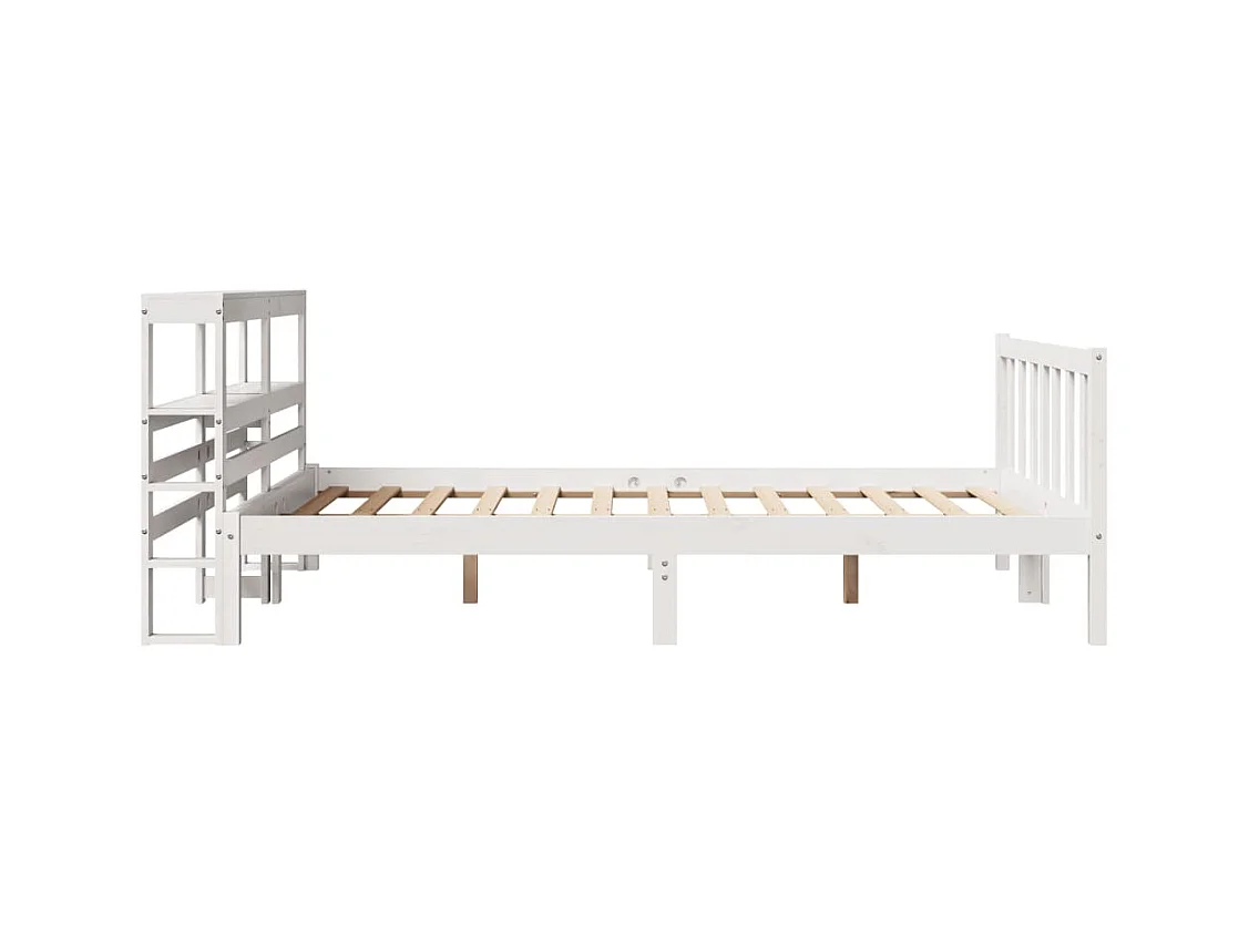 Cadre de lit sans matelas blanc 120x200 cm bois de pin massif