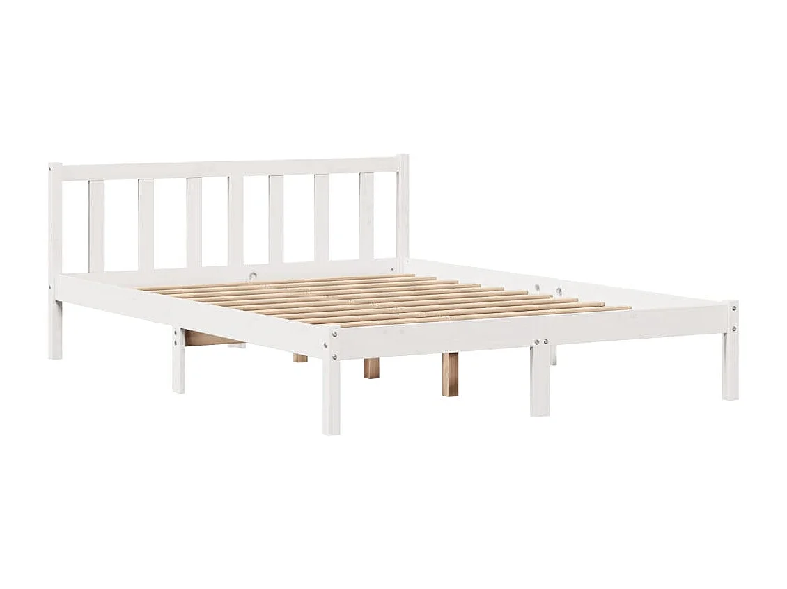 Cadre de lit sans matelas blanc 120x200 cm bois de pin massif