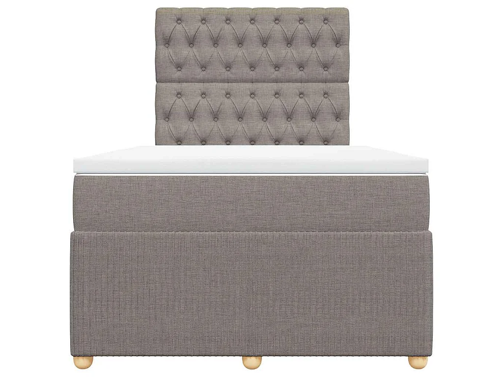 Boxspring met matras stof taupe 120x190 cm