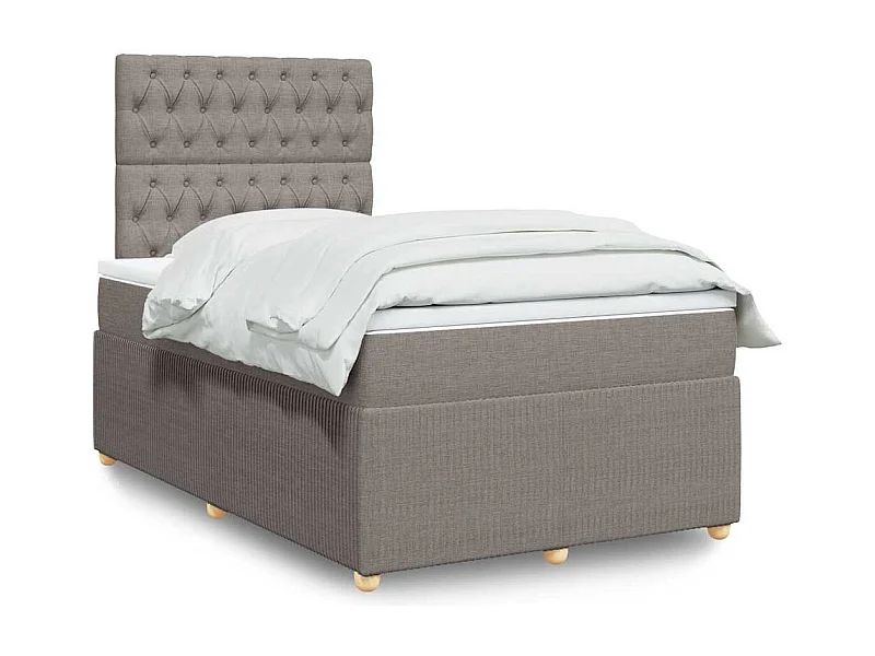 Sommier à lattes de lit avec matelas taupe 120x190 cm tissu