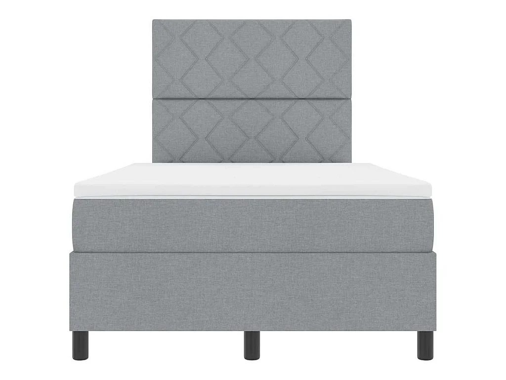 Boxspringbett mit Kopfteil Hellgrau 120 x 200 cm Stoff
