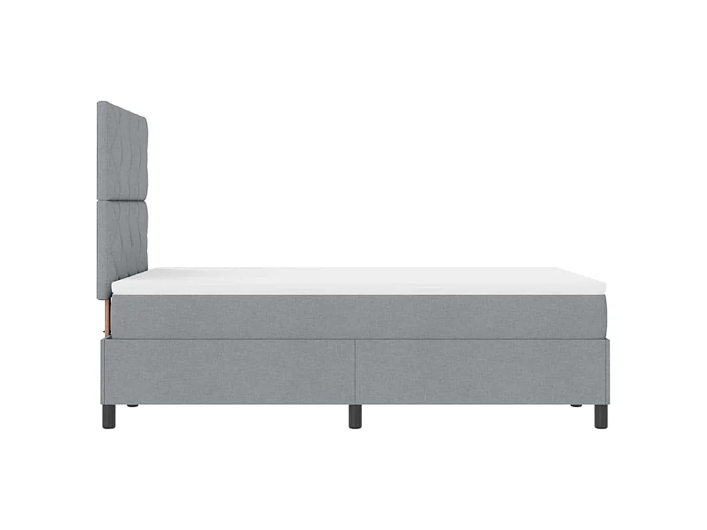 Boxspringbett mit Kopfteil Hellgrau 120 x 200 cm Stoff