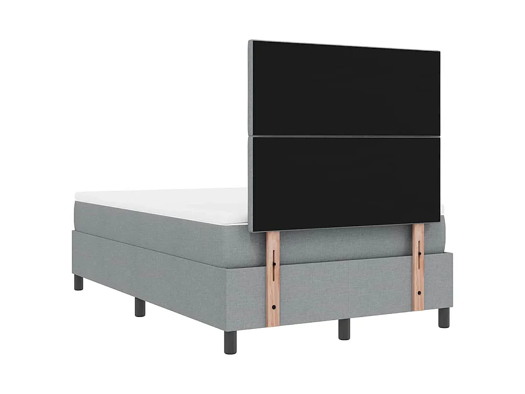 Boxspringbett mit Kopfteil Hellgrau 120 x 200 cm Stoff